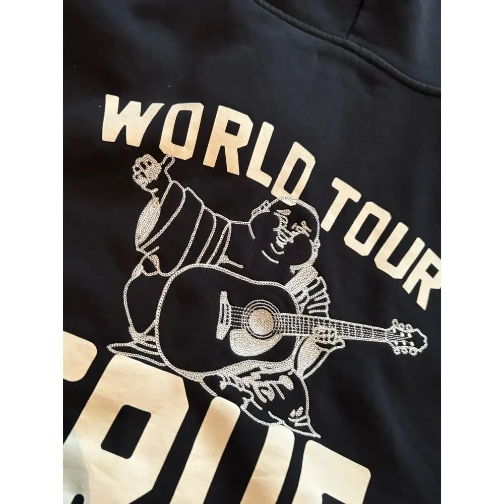 True Religion Vintage Patch Zip Up Hoodie Black Men's L
